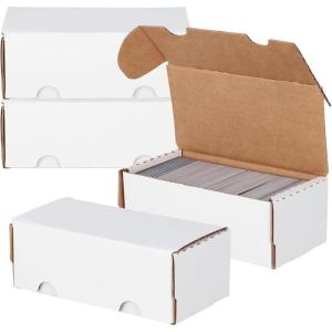 BCW 400-Count Trading Card Storage Box | Baseball Card Storage Box for Sports Cards | Cardboard Organizer for Football, Basketball & More – 4 Pack(4 Pack)