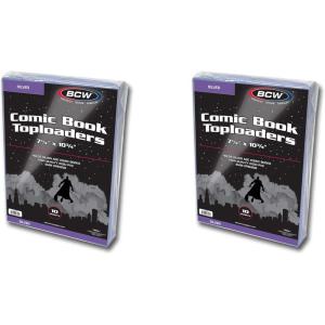 BCW 50 ct Silver Comic Top Loaders | Fits Silver Comics, Bronze Comics, Modern/Current Comics | Crystal Clear PVC, Migration-Free | Protects Comic Books, Photos, Prints | Rigid Top-Loading Design