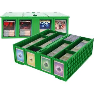 BCW Collectible Card Bin – Green | Holds 3200 Cards | Includes 4 Dividers | Storage for Pokémon, MTG & Sports Cards(2 Pack)