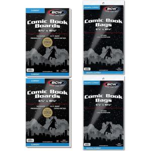 BCW Comic Book Bags and Boards for Current Age Comics – 200 Pack | Archival Grade Comic Book Sleeves & Backing Boards