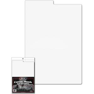 BCW Comic Book Dividers with Tabs | Acid-Free Storage for Comics | Fits Comic Boxes, Ideal for Organizing Collections(Tall White)