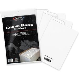 BCW Comic Dividers – 25 Pack | Archival Polyethylene Plastic Dividers | Organize Comics Efficiently in Storage Boxes | Write-On Index Tab (Red)(White)