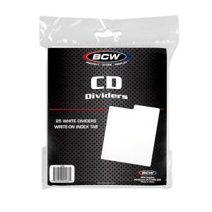 BCW Compact Disc Dividers – High-Density Polyethylene Plastic with Write-On Index Tabs – Ideal for Organizing and Sorting CD Collections – Archival Quality, Durable, Precision Cut (Pack of 25)