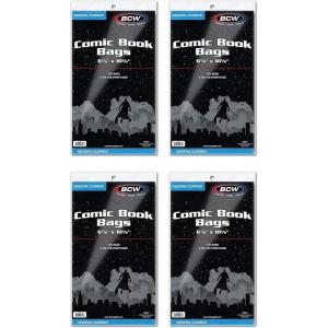 BCW Current Comic Bags (200 Pack) – Acid-Free BCW Comic Book Bags for Modern Comics | Crystal Clear Comic Book Sleeve Protection | 6 7/8 x 10 1/2(400 Pack)