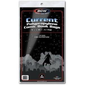 BCW Current Comic Bags (500 Pack) – Acid-Free BCW Comic Book Bags for Modern Comics | Crystal Clear Comic Book Sleeve Protection | 6 7/8 x 10 1/2
