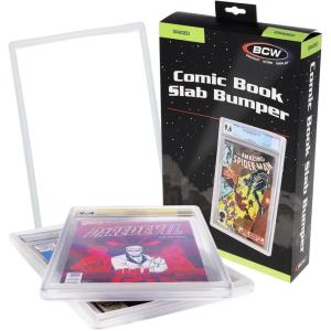 BCW Graded Comic Slab Bumpers | Translucent Comic Book Protectors | Fits Modern CGC Slabs | Durable TPE Comic Book Case | Anti-Scuff, Impact Guard for Comic Book Display | 3 Bumpers Per Pack
