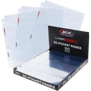 BCW LaserWeld 20-Pocket Coin Pages | 50 Count | Archival Acid-Free 3-Ring Binder Pages for Coins, Cards & Slides | Strong, Flat Laser-Welded Seams(100 Pack)