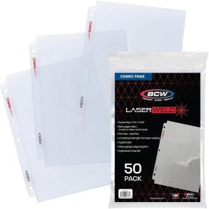 BCW LaserWeld Comic Book Sleeves | 50 Pack | 1-Pocket Pages for 3 Ring Binder | Top Loading, Crystal Clear, Acid-Free, Archival Storage(50 Pack)