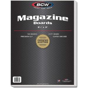 BCW Magazine Backing Boards 8.5″ x 11″ – 100 Pack | 24pt Acid-Free Boards for Comics, Fabric Storage, Crafts & Collectibles | Precision Cut for Archival Protection(Boards)