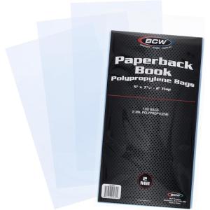 BCW Paperback Book Bags – 200-Pack | 5 x 7 3/8 Inches | Crystal Clear Polypropylene, Acid-Free Protection for Your Pocket Paperbacks | Book Covers for Paperbacks(100 Pack)