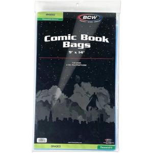 BCW Resealable Graded Comic Book Bags | 100 Count Each | Acid-Free Storage Solution for Comic Collectors | Protection and Display for Comic Books | 9×14