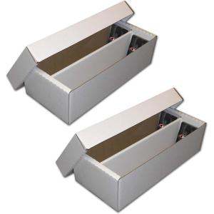 BCW Shoe Storage Card Box – 3 ct | Cardboard Box for Trading & Collectible Cards | Holds 1600 Standard Cards or 300 3×4 Toploaders | Gaming Card Organizer Box | Assembly Required(2 Pack)