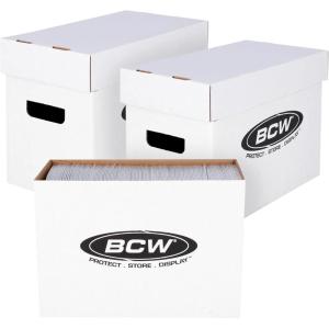 BCW Short Comic Storage Box – 3 Pack | Holds 150-175 Current/Silver Age Comics | Stackable, Durable 200 lb. Strength(3 Pack)