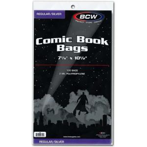 BCW Silver Age Comic Bags (200 Pack) – Acid-Free Archival Comic Book Bags for Silver Age Comics | Crystal Clear BCW Comic Book Bags for Collection Storage(500 Pack)