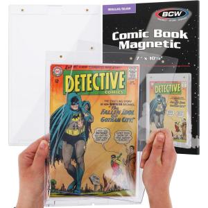 BCW Silver Age Comic Book Magnetic Display Case – 2 Pack | UV-Shielded 2-Piece Frame w/Gold Magnets & Sawtooth Hanger | Fits Bagged & Boarded Silver-Age Comics(2 Pack)