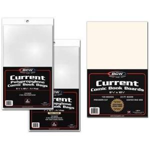“MEGA DEAL” – BCW Current Comic Book COMBO PACK (5 Packs of Backing Boards & 5 Packs of Current Comic Bags) – Comics, Comic Books Archival Storage Collecting Supplies, Thick (7 x 10 1/2)