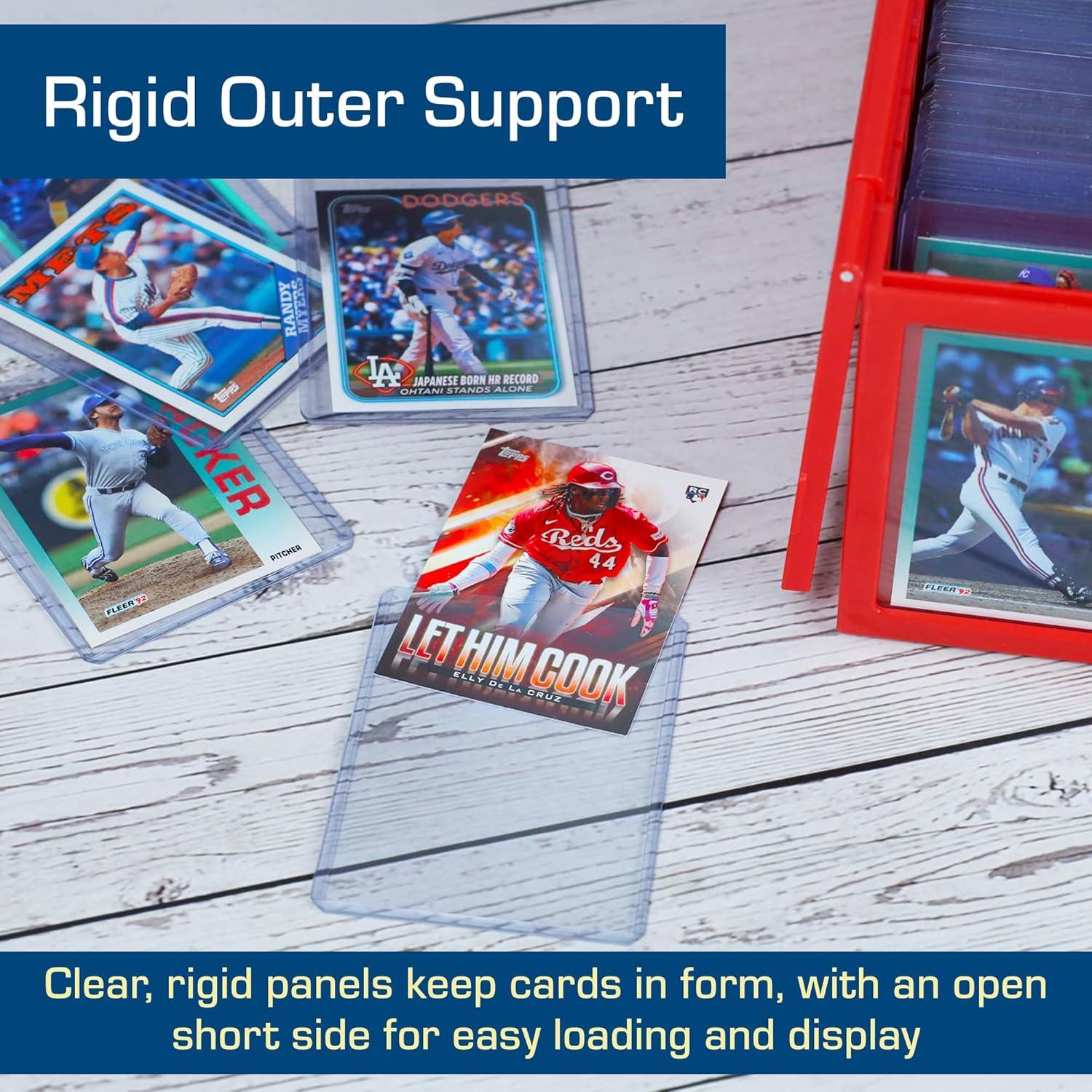 image:imageBCW 100 3x4 Topload Card Holder with 100 Standard Card Sleeves Baseball MTG Pokemon and Sports Card Protectors Rigid Toploaders for Cards with AcidFree Penny Sleeves
