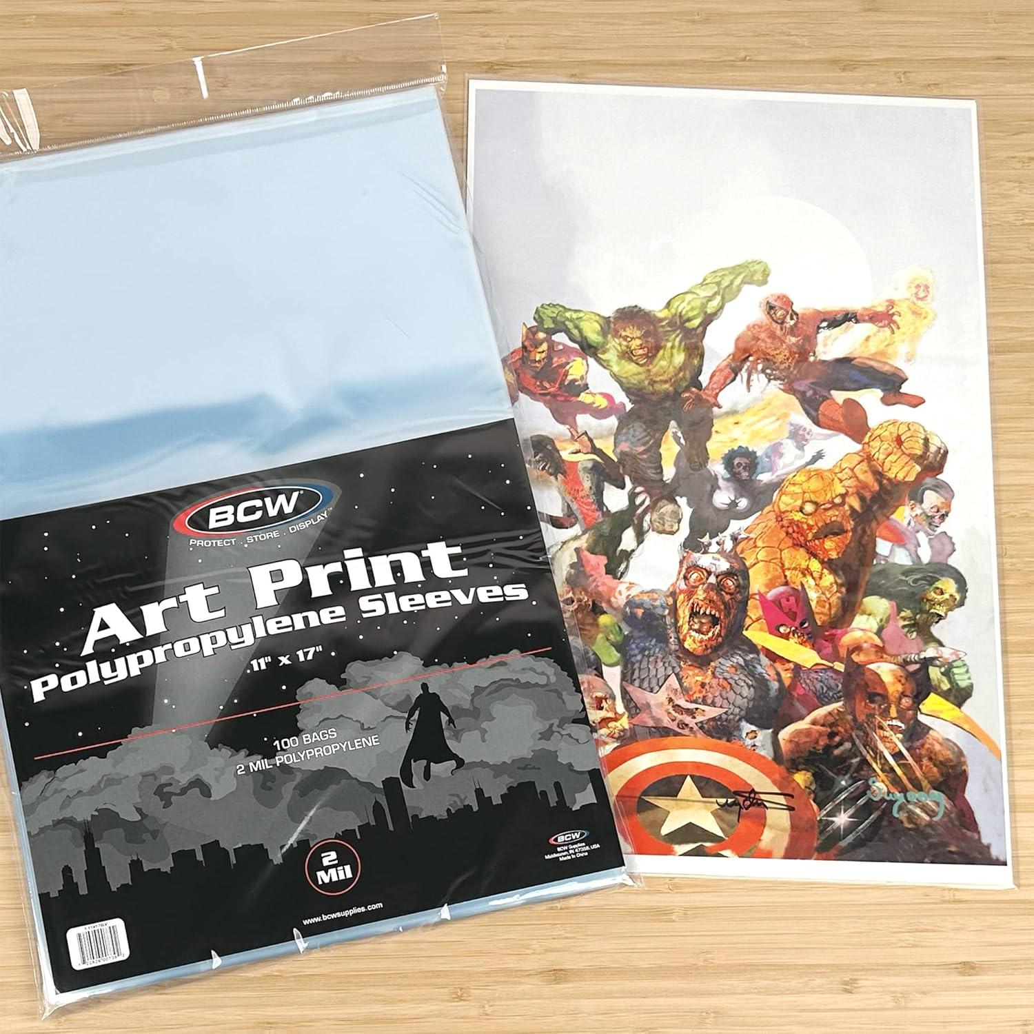 image:imageBCW 11X17 Print Sleeves Protect Playbills Poster and Collectible Prints Clear Sleeves for Art Prints AcidFree Archival Storage Safeguard Photos and Artwork Durable LongLasting Protection