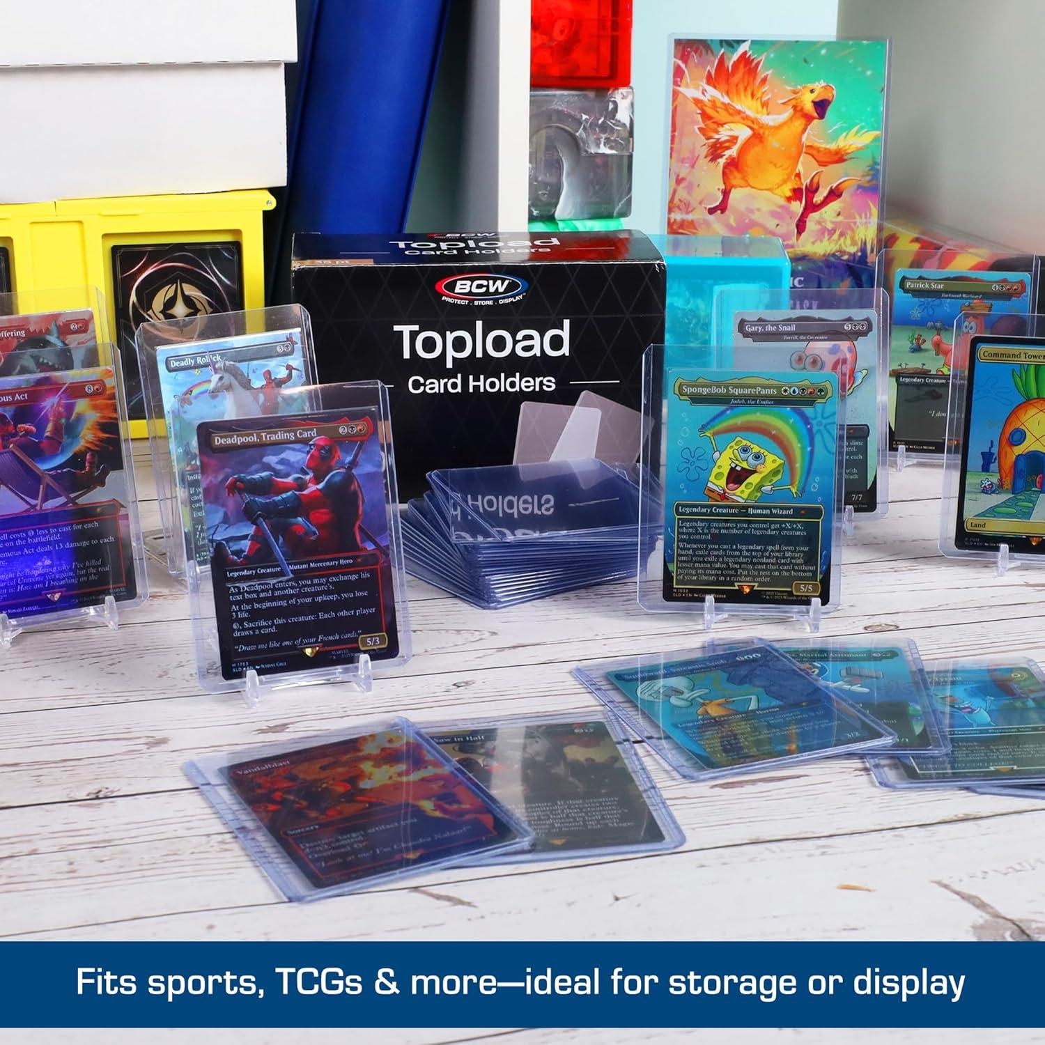 image:imageBCW 3x4 Top Loader Cards 1000 Pack Rigid Toploaders for Cards Standard Trading Card Toploaders for Baseball Pokmon MTG Sports Cards Holds Up to 20 pt400 Pack
