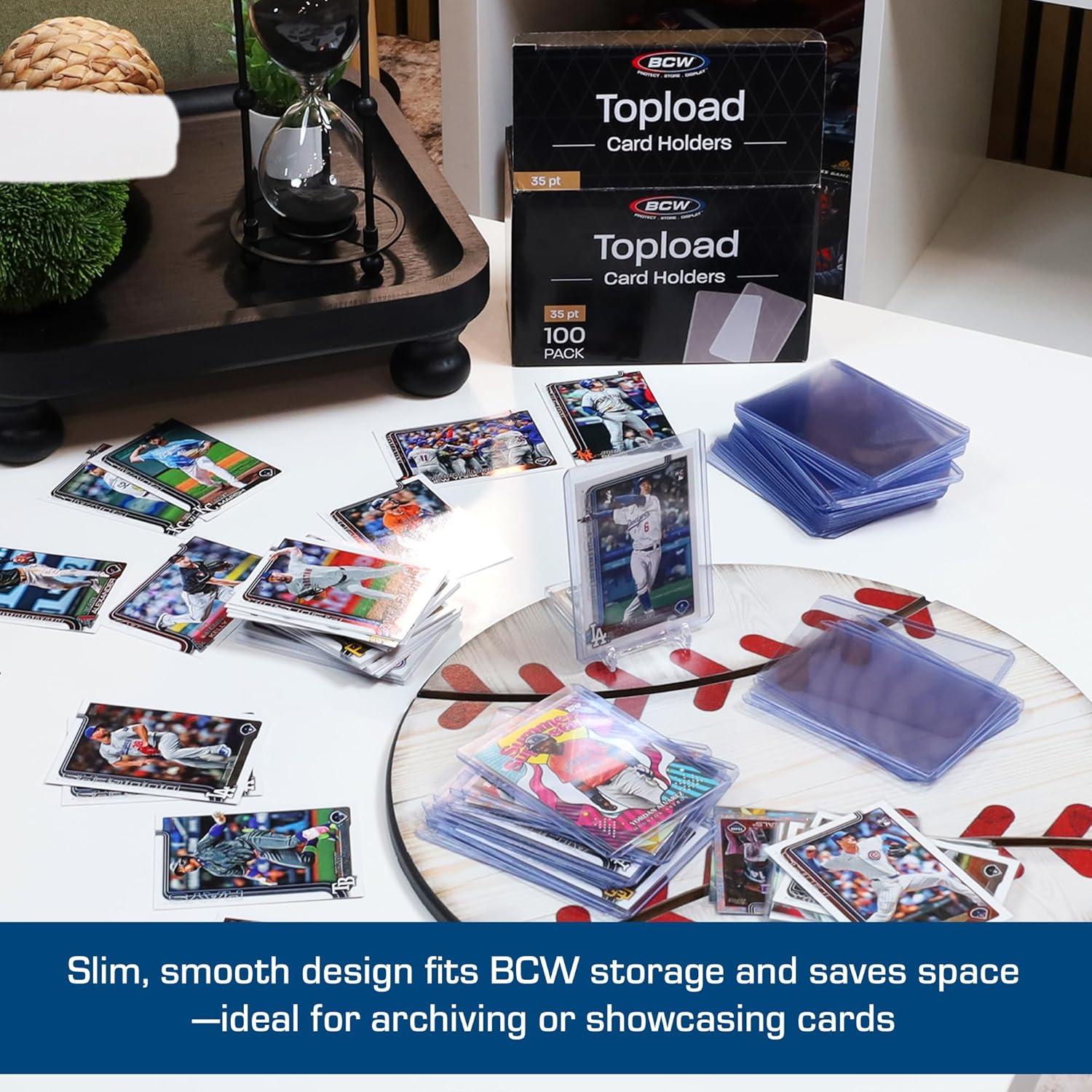 image:imageBCW 3x4 Top Loader Cards 1000 Pack Rigid Toploaders for Cards Standard Trading Card Toploaders for Baseball Pokmon MTG Sports Cards Holds Up to 20 pt400 Pack
