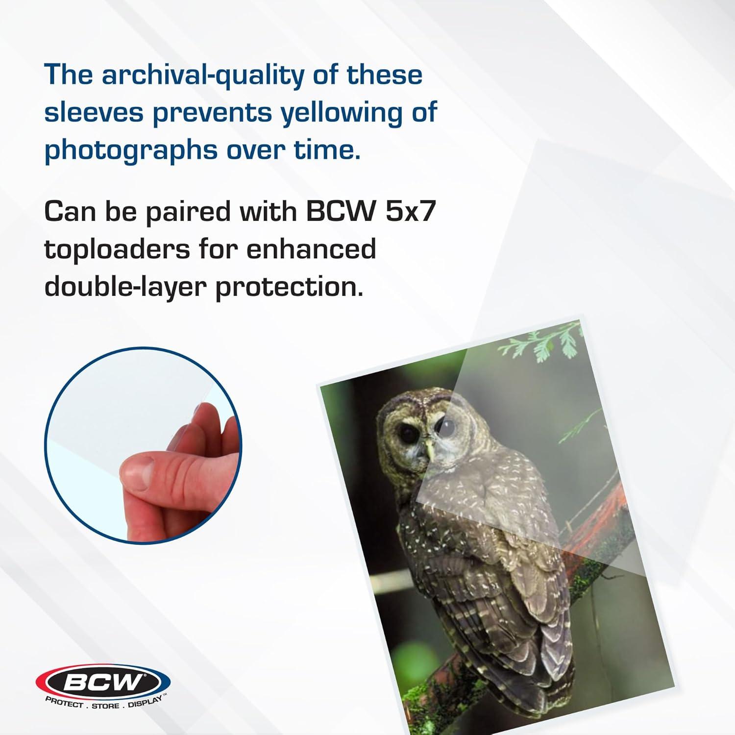 image:imageBCW 5x7 Photo Sleeves 300 ct Acid Free No PVC Soft Clear Plastic Photo Sleeves Archival Quality Fits 5x7 Photos amp BCW 5x7 Toploaders