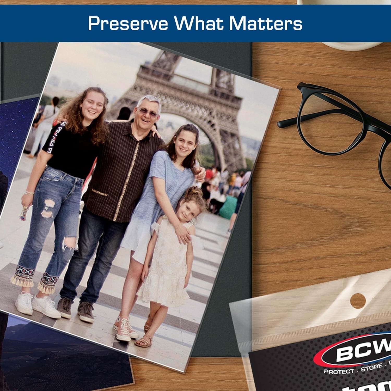 image:imageBCW 6x8 Photo Sleeves 100 Pack Archival Photo Sleeves for Art Postcards amp Photos AcidFree No PVC Archival Quality for Storage amp Display