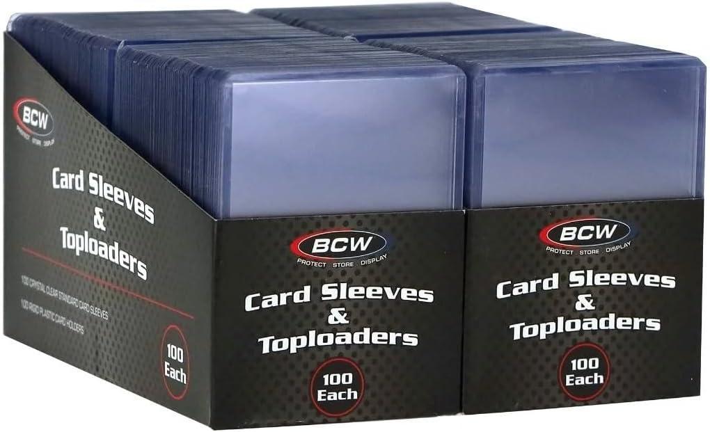 image:imageBCW Card Sleeves and Toploaders for Card Combo 100 Count Top Loaders and AcidFree Penny Sleeves Great for Football Magic The Gathering Pokmon and Baseball Card Protectors200 Count