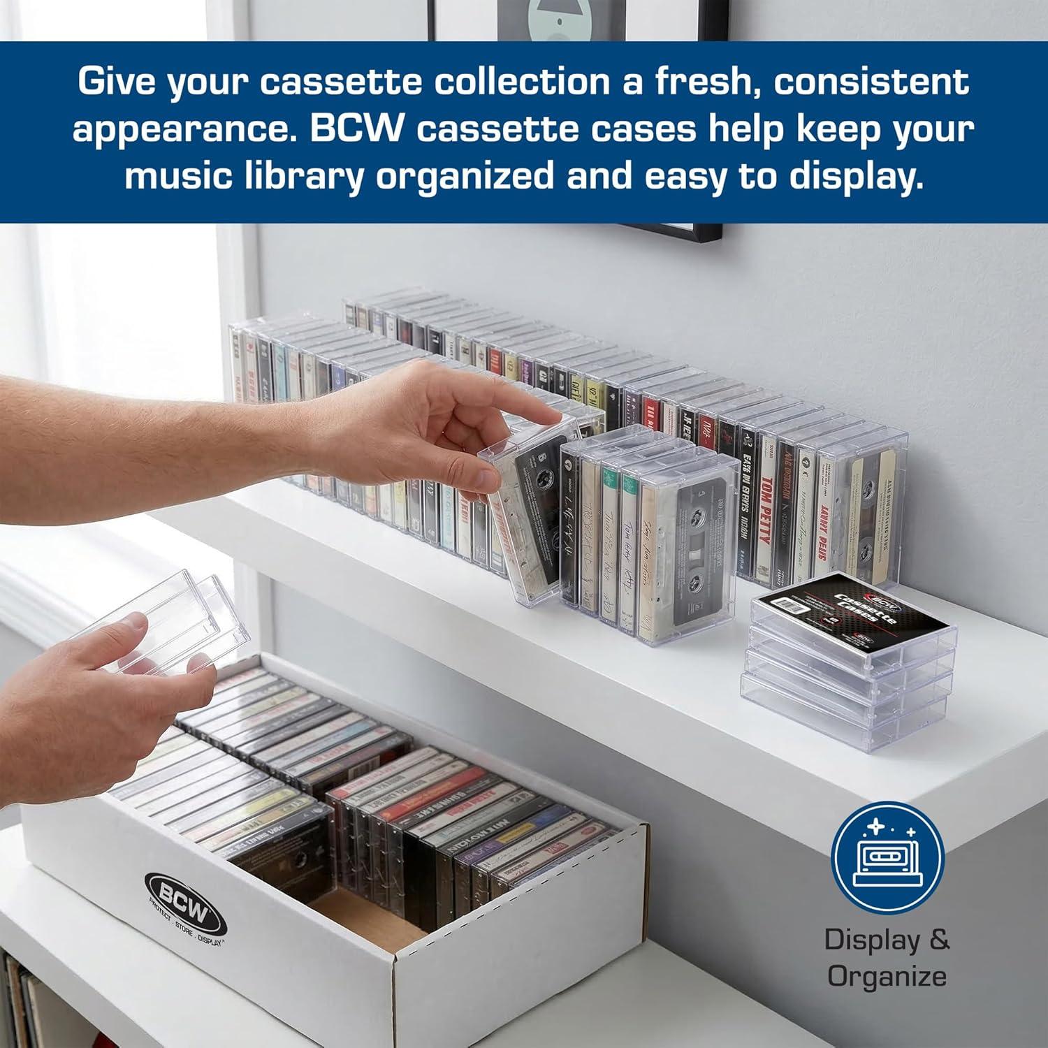 image:imageBCW Cassette Tape Cases 20 Pack Clear Replacement Audio Cassette Cases Protect amp Store Standard Cassette Tapes Durable Plastic Storage for Music amp Blank Tapes10 Pack