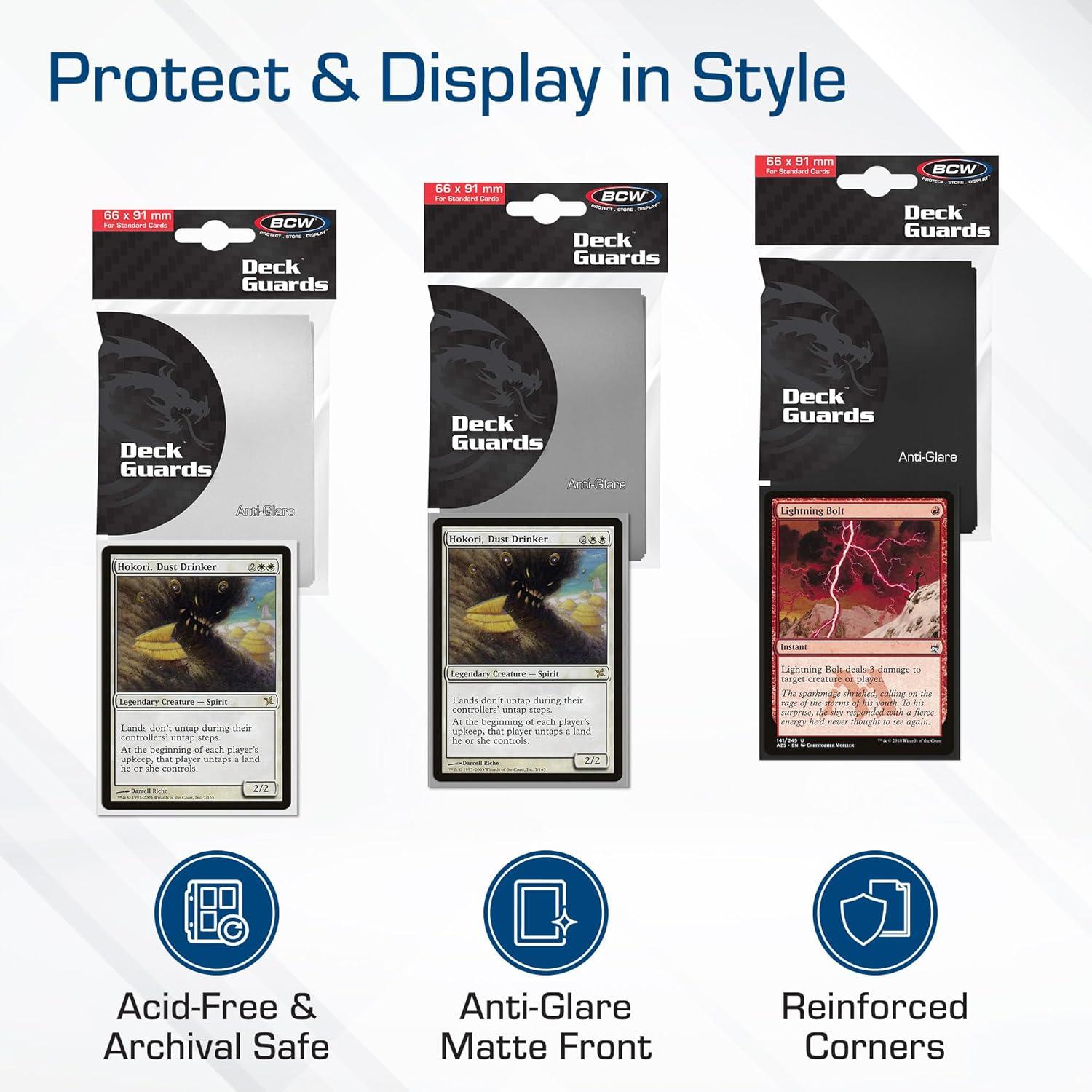 image:imageBCW Deck Guard Double Matte Black Card Sleeves AcidFree ArchivalSafe No PVC AntiGlare Matte Finish Fits Standard 2 x 3 Game Cards Durable Deck Protector Sleeves 100 CtGreen