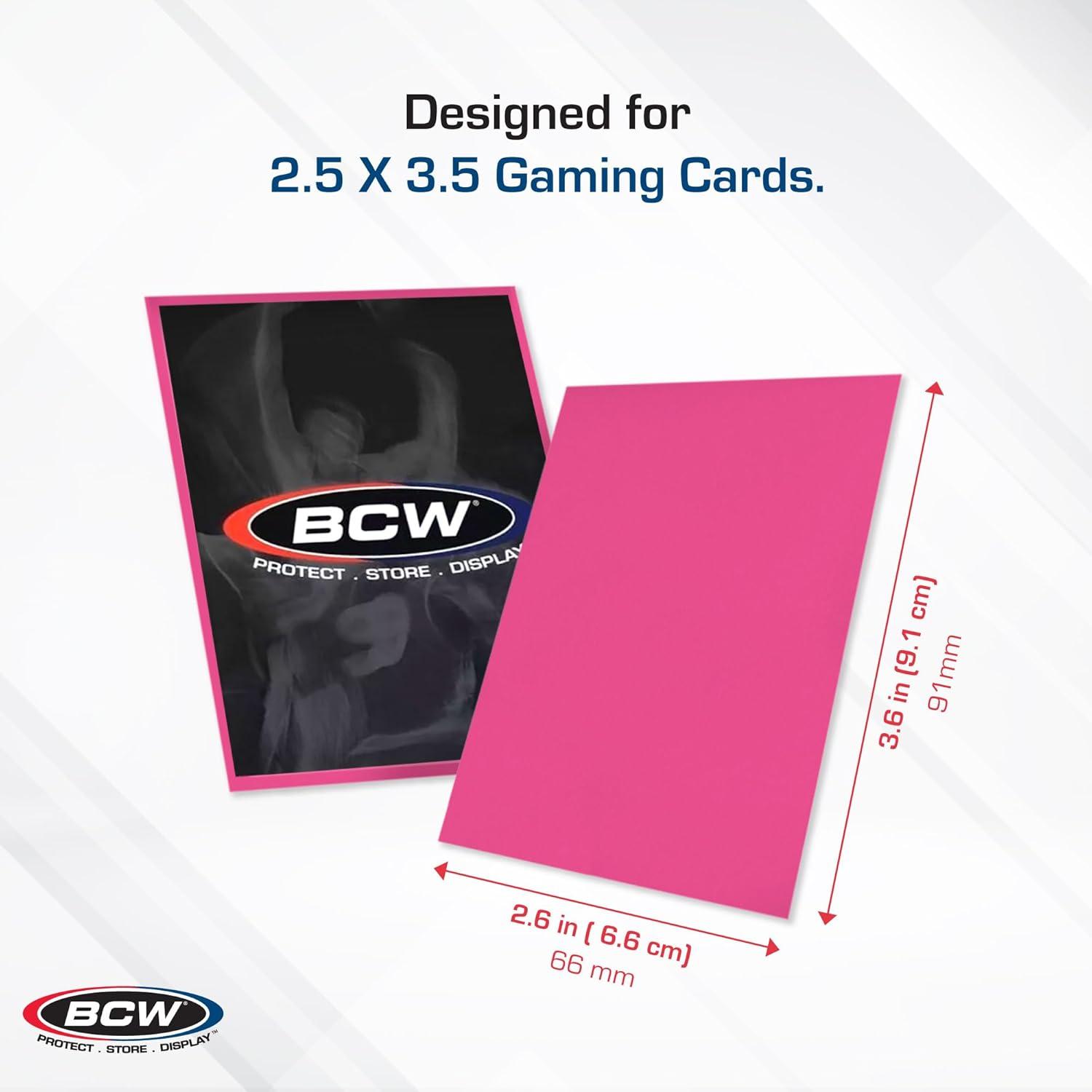 image:imageBCW Deck Guard Double Matte Pink Card Sleeves AcidFree ArchivalSafe No PVC AntiGlare Matte Finish Fits Standard 2 x 3 Game Cards Durable Deck Protector Sleeves 100 Ct