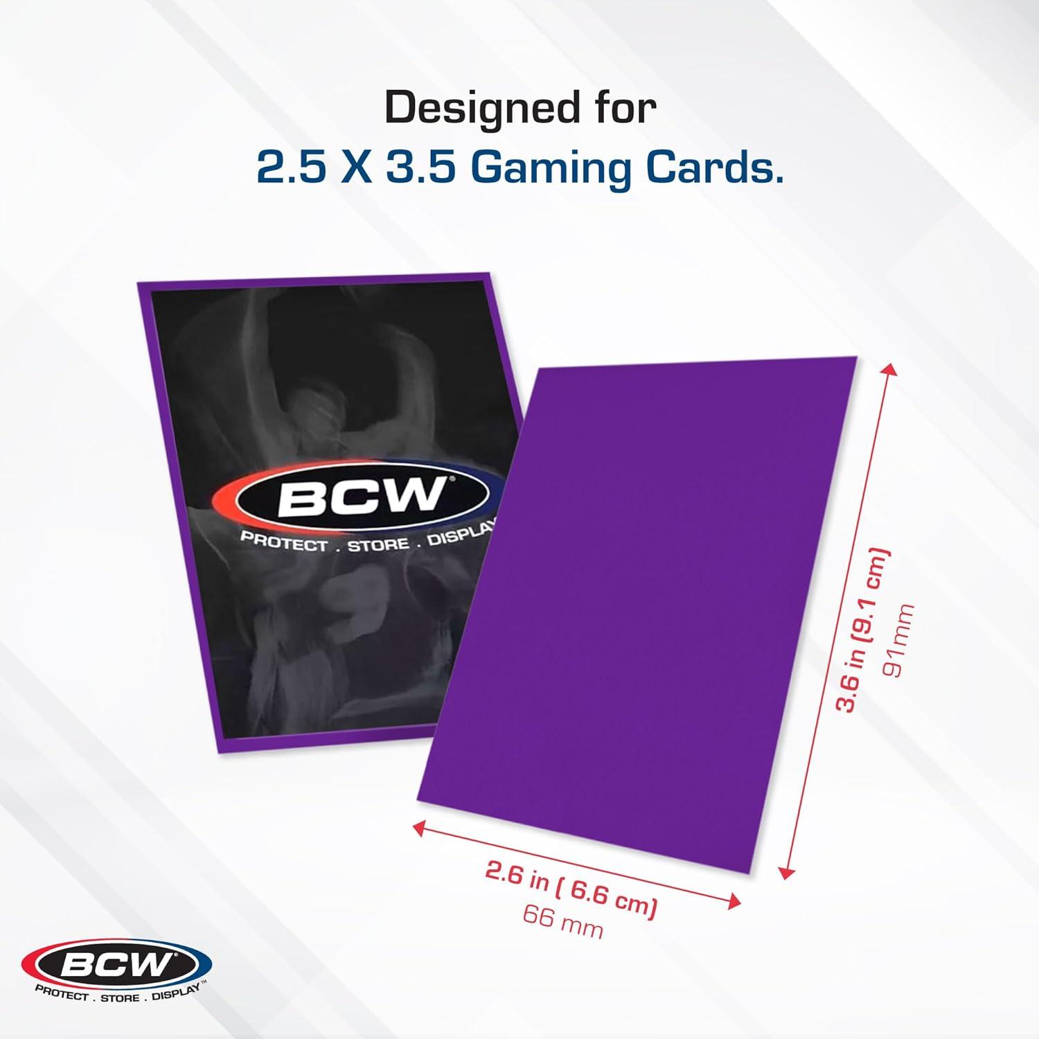 image:imageBCW Deck Guard Double Matte Purple Card Sleeves AcidFree ArchivalSafe No PVC AntiGlare Matte Finish Fits Standard 2 x 3 Game Cards Durable Deck Protector Sleeves 1000 Ct