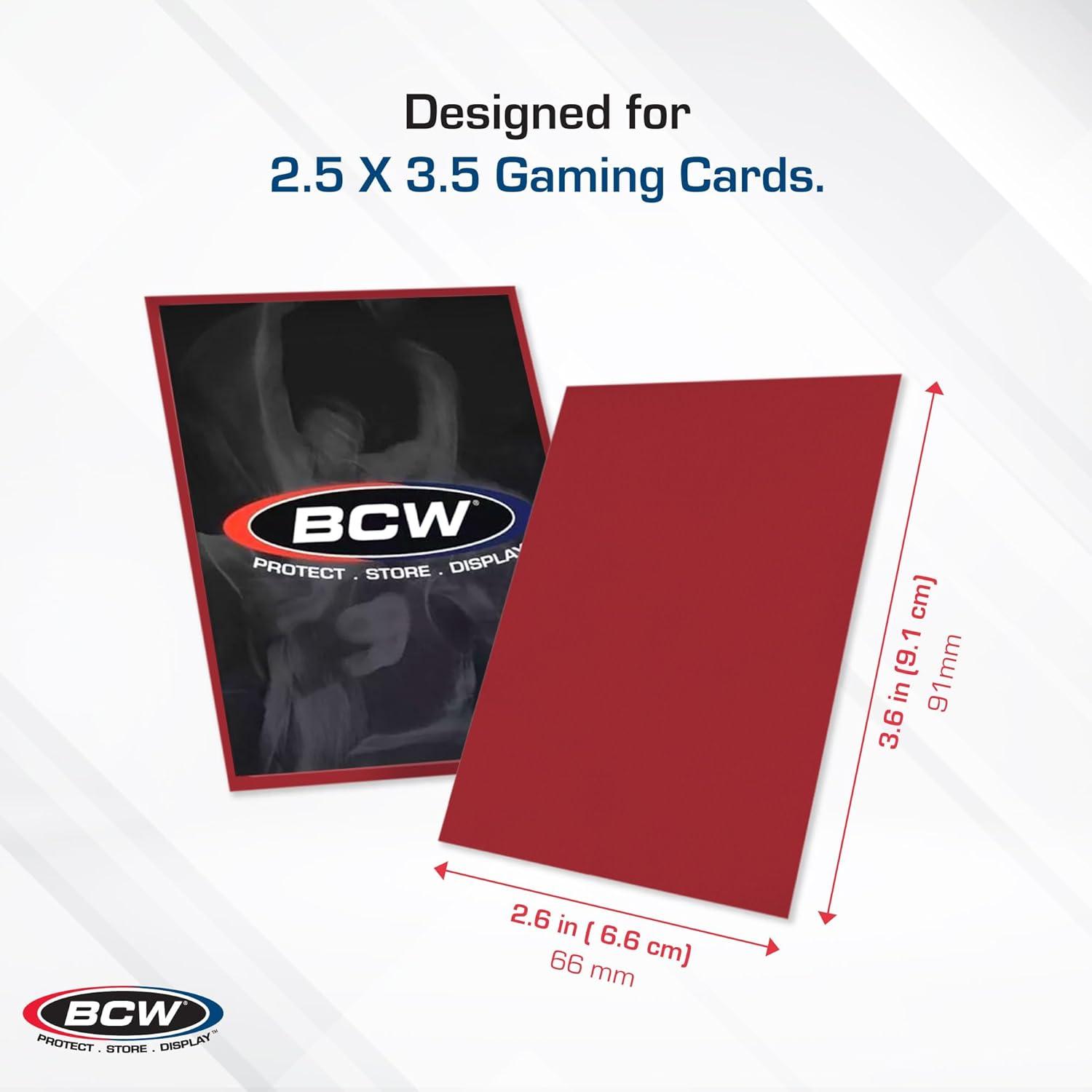 image:imageBCW Deck Guard Double Matte Red Card Sleeves AcidFree ArchivalSafe No PVC AntiGlare Matte Finish Fits Standard 2 x 3 Game Cards Durable Deck Protector Sleeves 1000 Ct