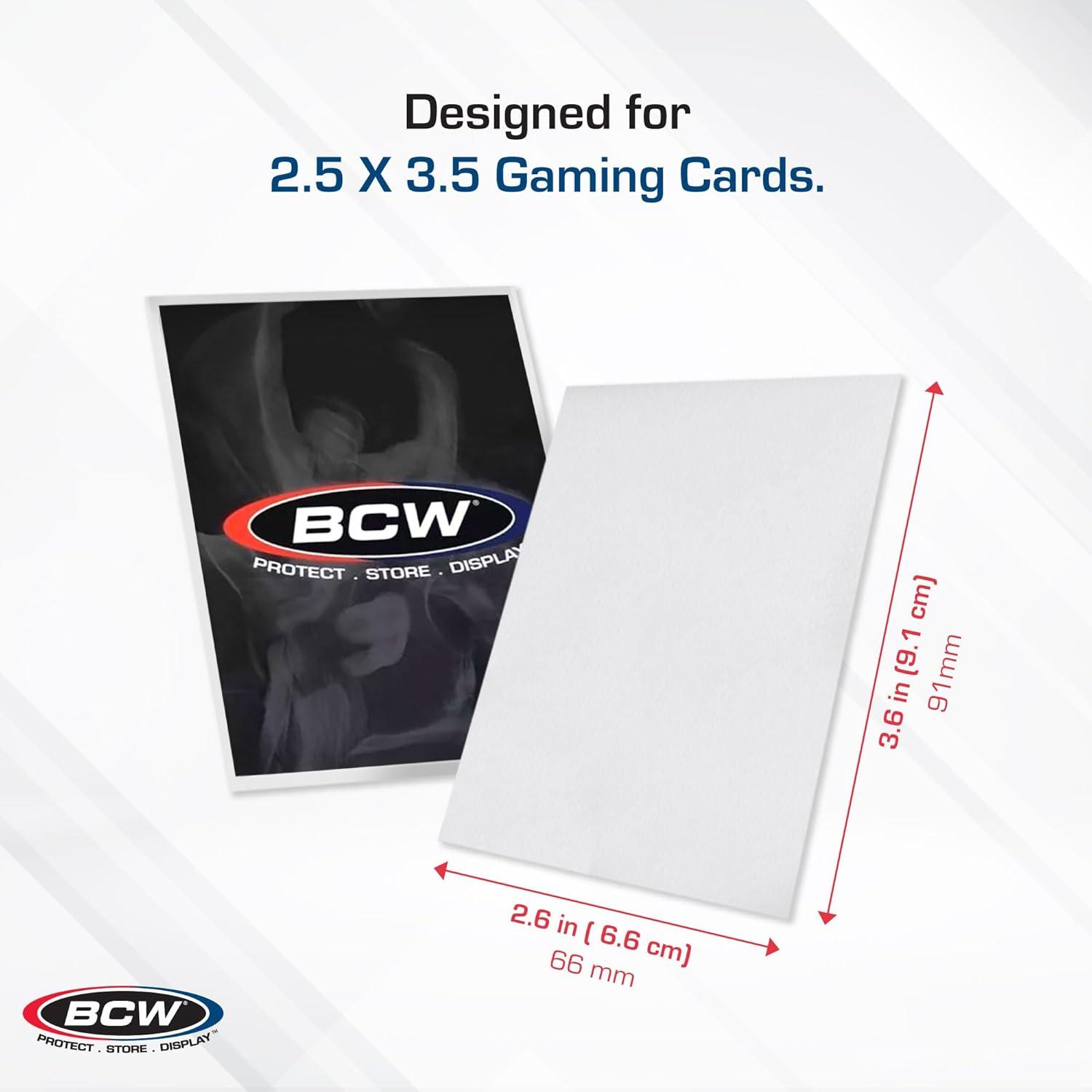 image:imageBCW Deck Guard Double Matte White Card Sleeves AcidFree ArchivalSafe No PVC AntiGlare Matte Finish Fits Standard 2 x 3 Game Cards Durable Deck Protector Sleeves 50 Ct