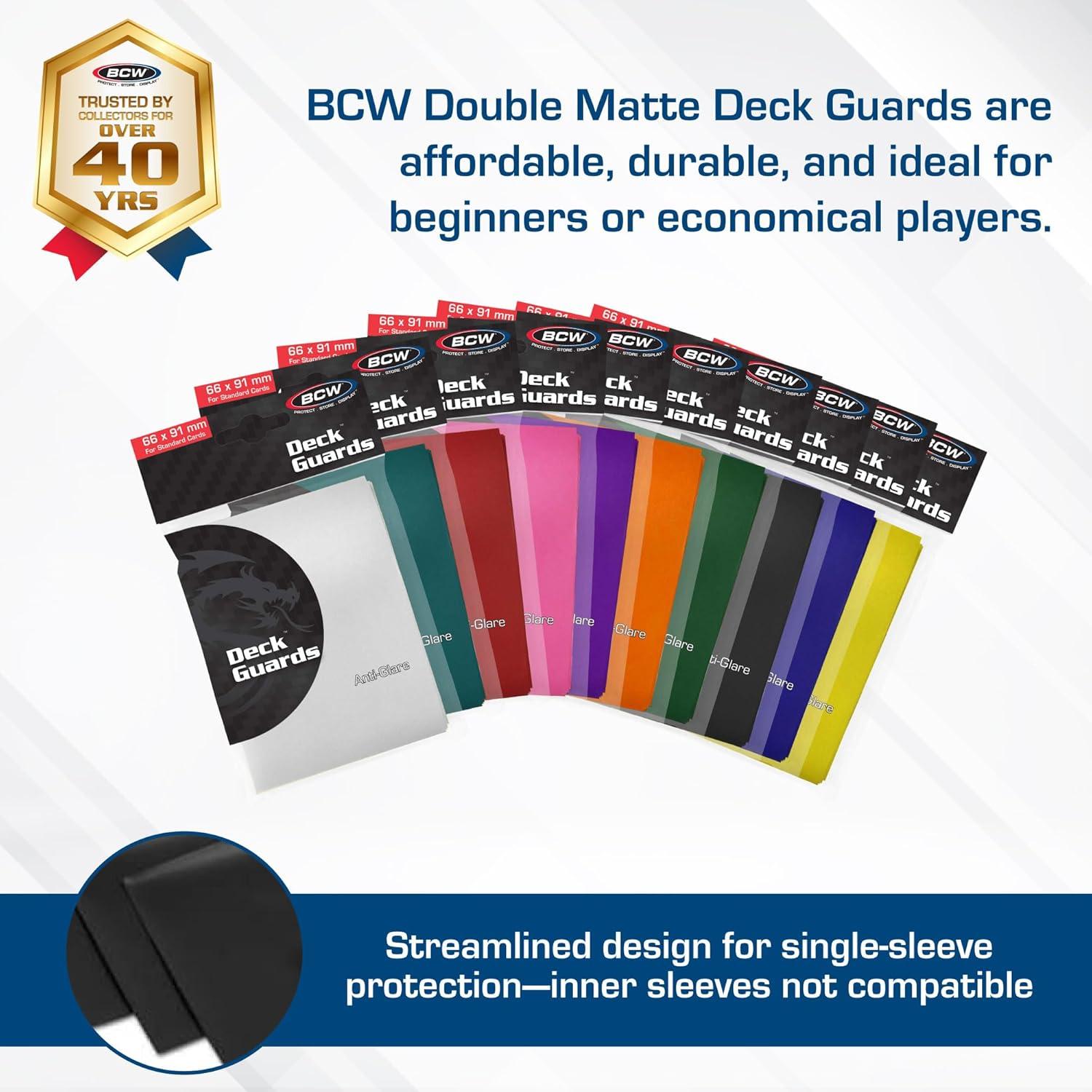 image:imageBCW Deck Guard Double Matte Yellow Card Sleeves AcidFree ArchivalSafe No PVC AntiGlare Matte Finish Fits Standard 2 x 3 Game Cards Durable Deck Protector Sleeves 300 Ct