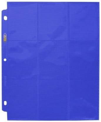 image:imageBCW DoubleSided 9Pocket Pages 20 Black SideLoading Trading Card Binder Sheets Card Storage amp Display SolutionBlue
