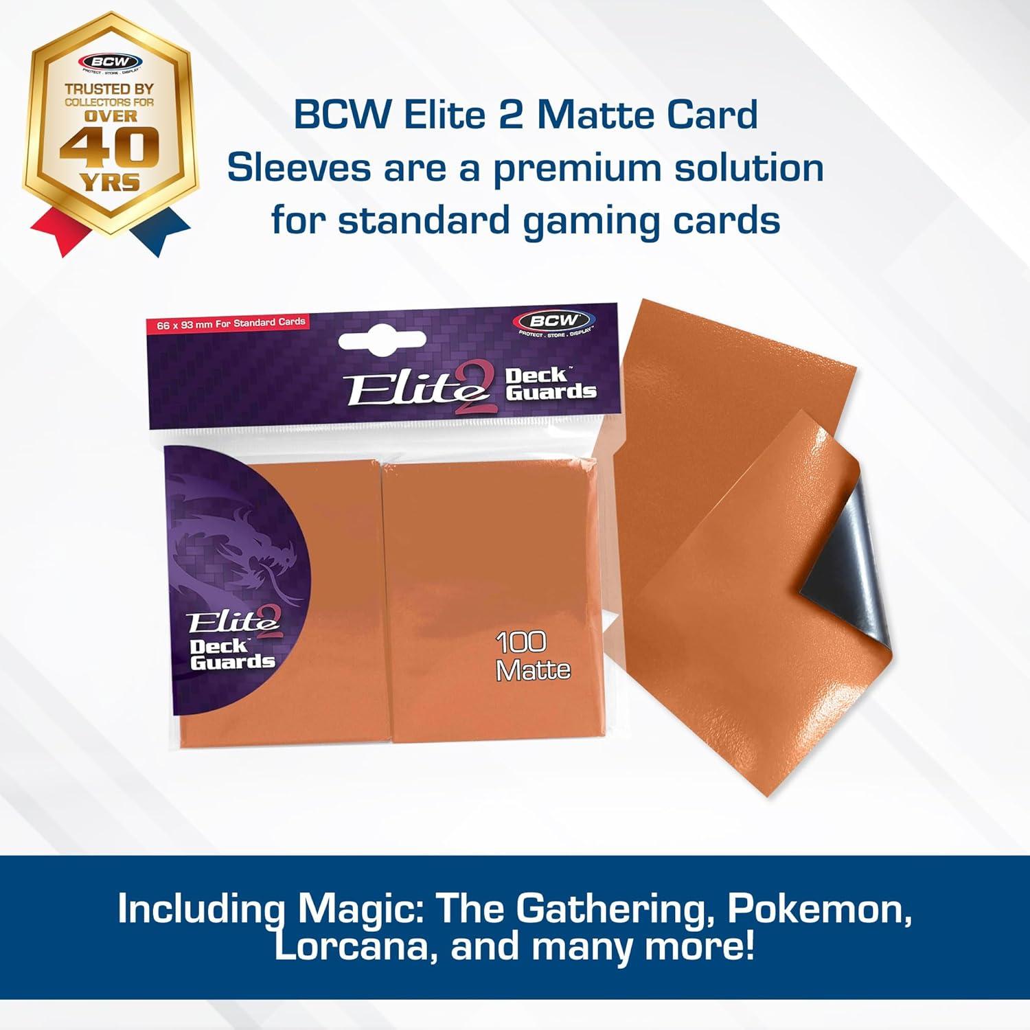 image:imageBCW Elite2 Matte Card Sleeves Mulberry AntiGlare Front Textured Back Fits Standard 25 x 35 Cards 100 PackAutumn