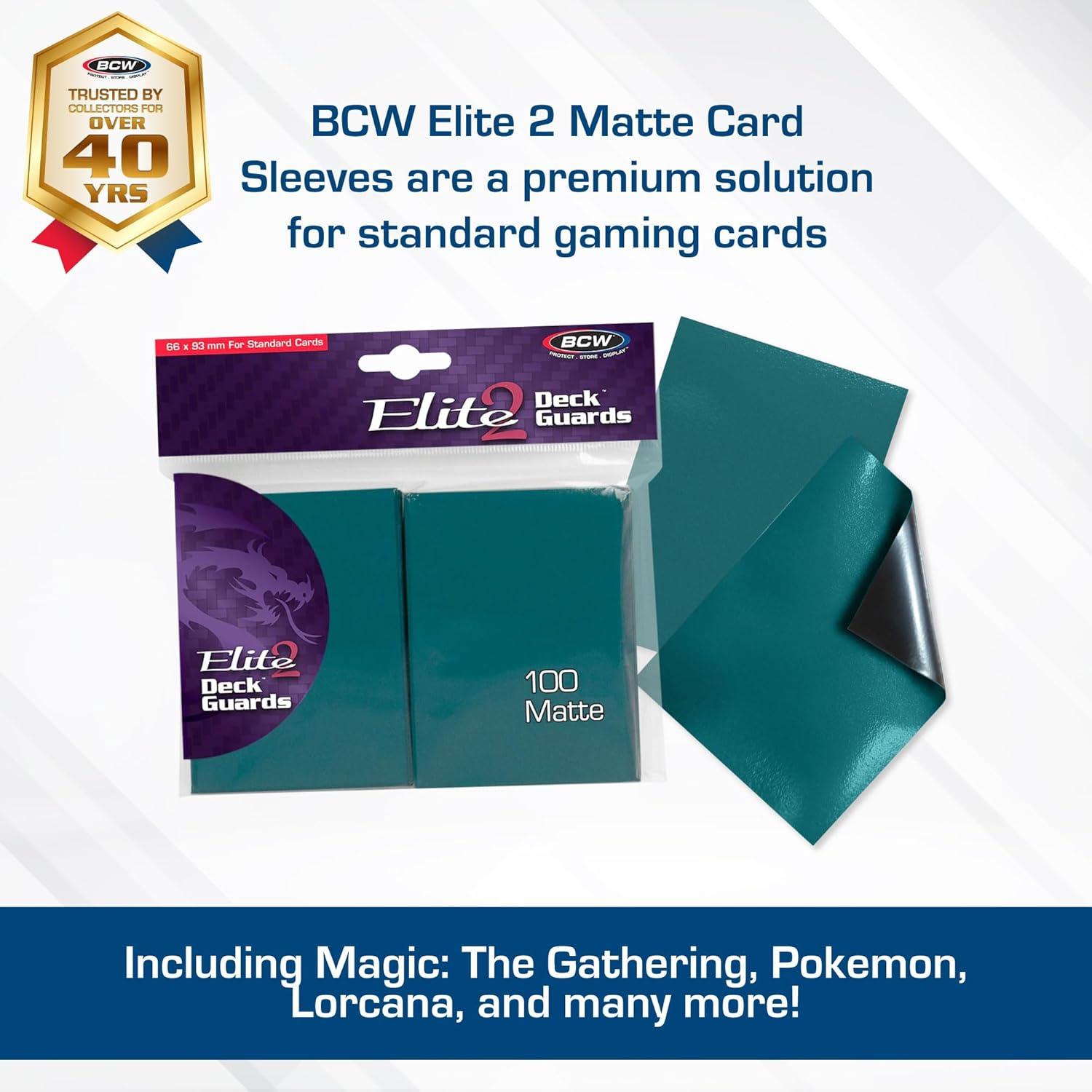 image:imageBCW Elite2 Matte Card Sleeves Mulberry AntiGlare Front Textured Back Fits Standard 25 x 35 Cards 100 PackTeal