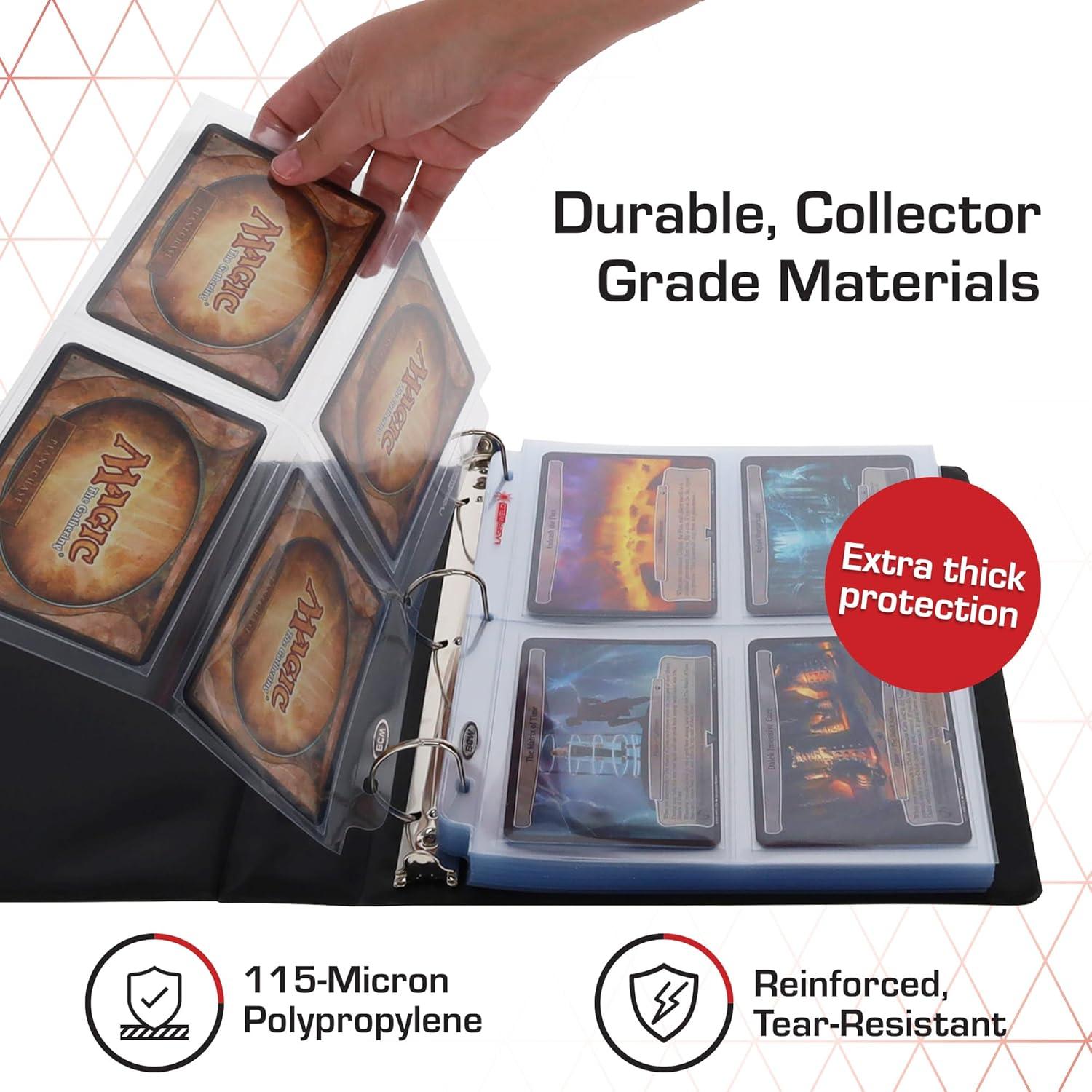 image:imageBCW LaserWeld 4Pocket Page 50 Count Binder Pages Photo Sleeves for 3 Ring Binder 35x525 Cards Polaroids Archival AcidFree50 Pack