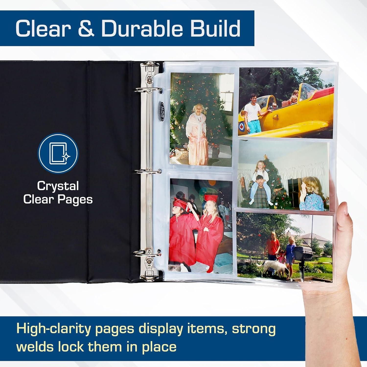image:imageBCW Pro 5Pocket Photo Page 20 Count Archival Quality AcidFree Photo Card Sleeves for Postcards Fits 3Ring Binders Perfect for Photocard Binder Sleeves Collectible Trading Card Albums