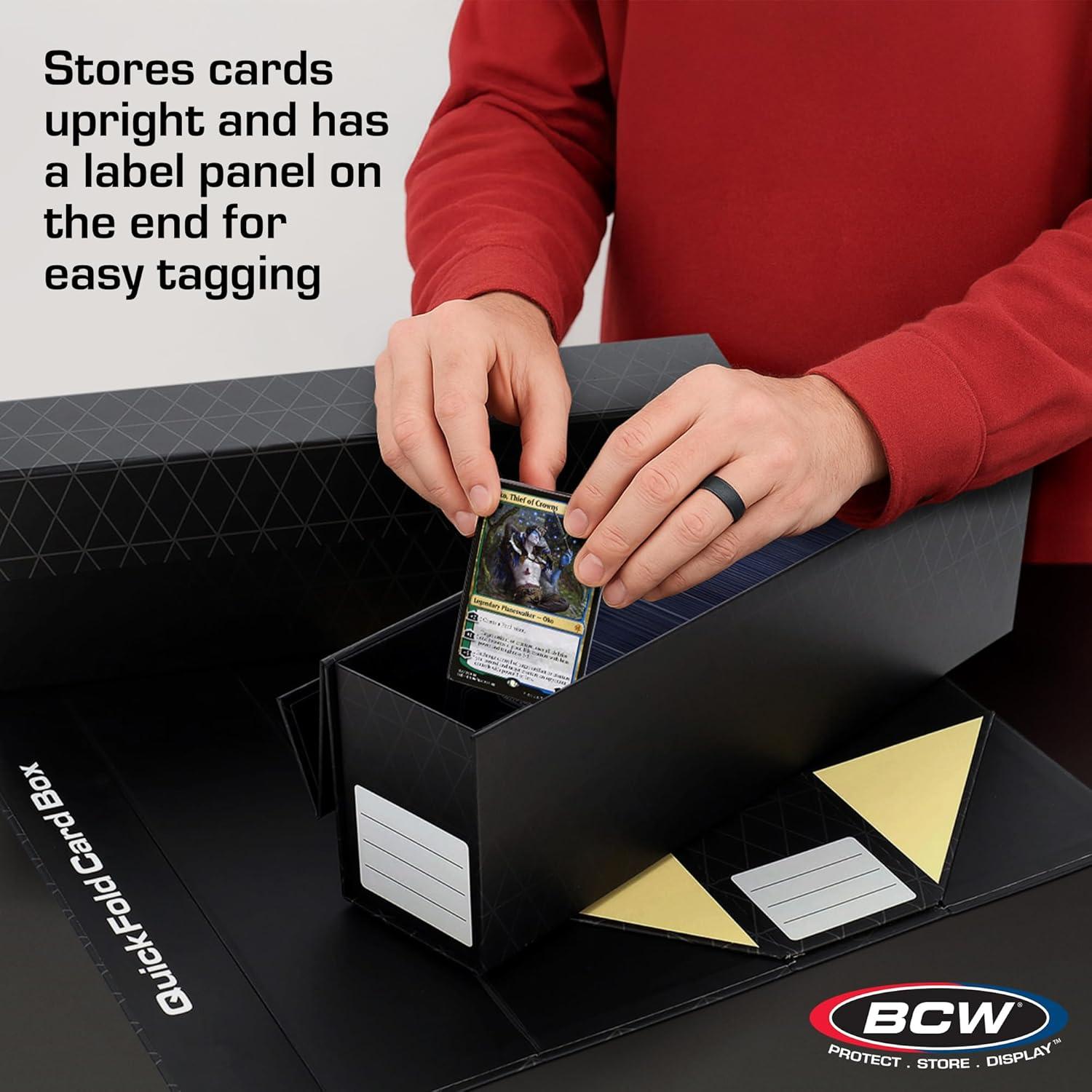 image:imageBCW QuickFold Card Storage Box for Sleeved Cards 3 Pack Not for Toploaders Magnetic Closure Holds 5001200 Sleeved or Unsleeved Cards MTG Card Storage3 Pack