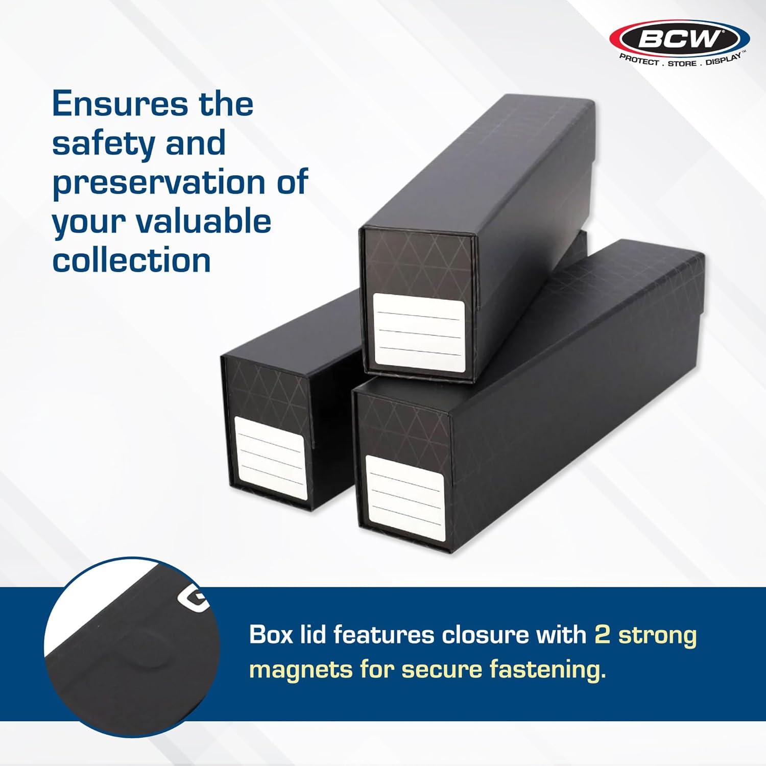 image:imageBCW QuickFold Card Storage Box for Sleeved Cards 3 Pack Not for Toploaders Magnetic Closure Holds 5001200 Sleeved or Unsleeved Cards MTG Card Storage3 Pack