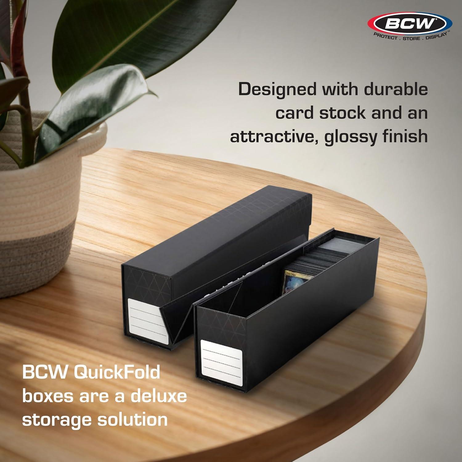 image:imageBCW QuickFold Card Storage Box for Sleeved Cards 3 Pack Not for Toploaders Magnetic Closure Holds 5001200 Sleeved or Unsleeved Cards MTG Card Storage12 Pack