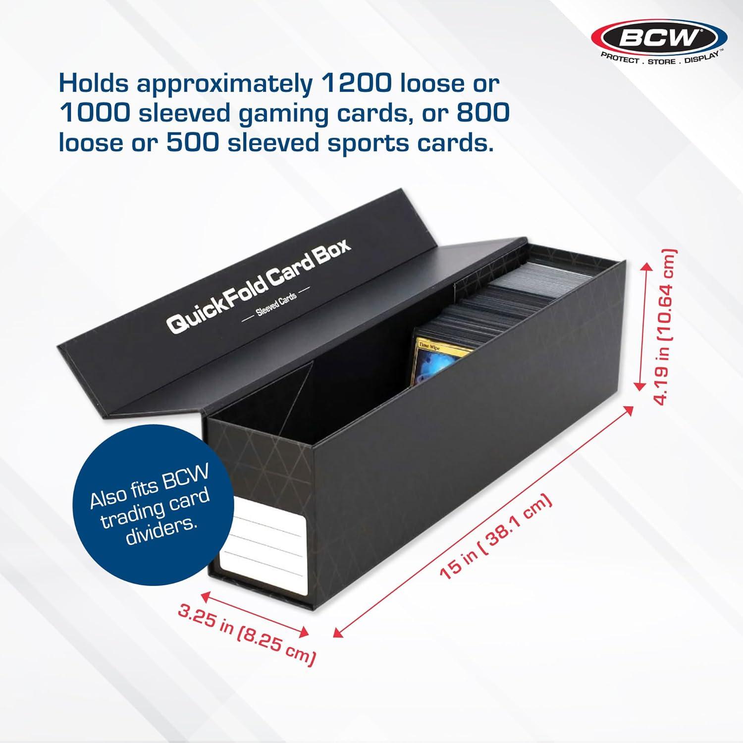 image:imageBCW QuickFold Card Storage Box for Sleeved Cards 3 Pack Not for Toploaders Magnetic Closure Holds 5001200 Sleeved or Unsleeved Cards MTG Card Storage6 Pack