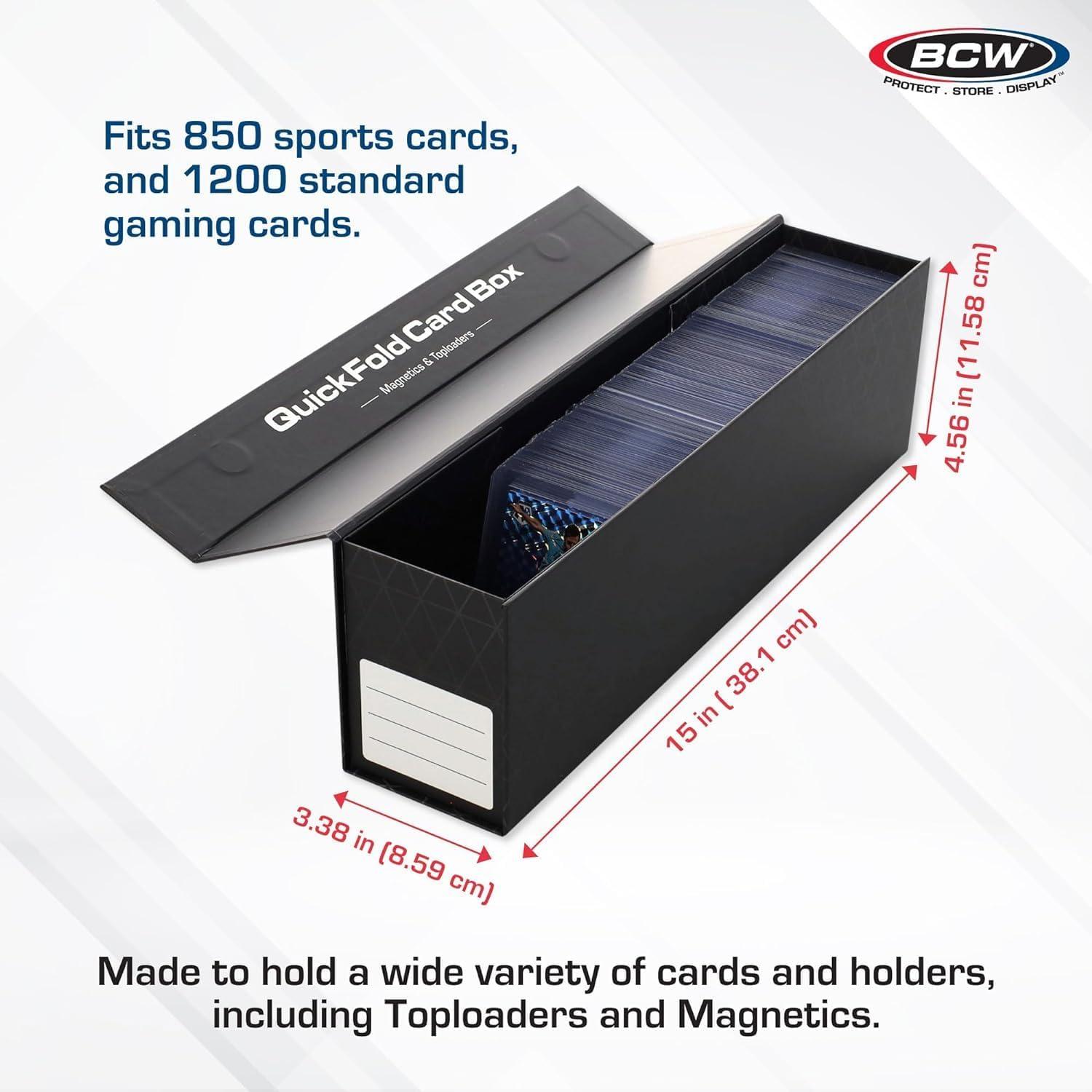 image:imageBCW QuickFold Card Storage Boxes for Magnetics amp Toploaders 3 Pack Trading Card Holder Box with Magnetic Closure Easy Fold Assembly for Sports and TCG Cards9 Pack