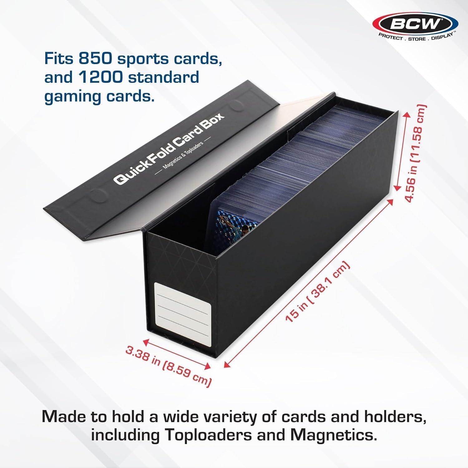 image:imageBCW QuickFold Card Storage Boxes for Magnetics amp Toploaders 3 Pack Trading Card Holder Box with Magnetic Closure Easy Fold Assembly for Sports and TCG Cards6 Pack