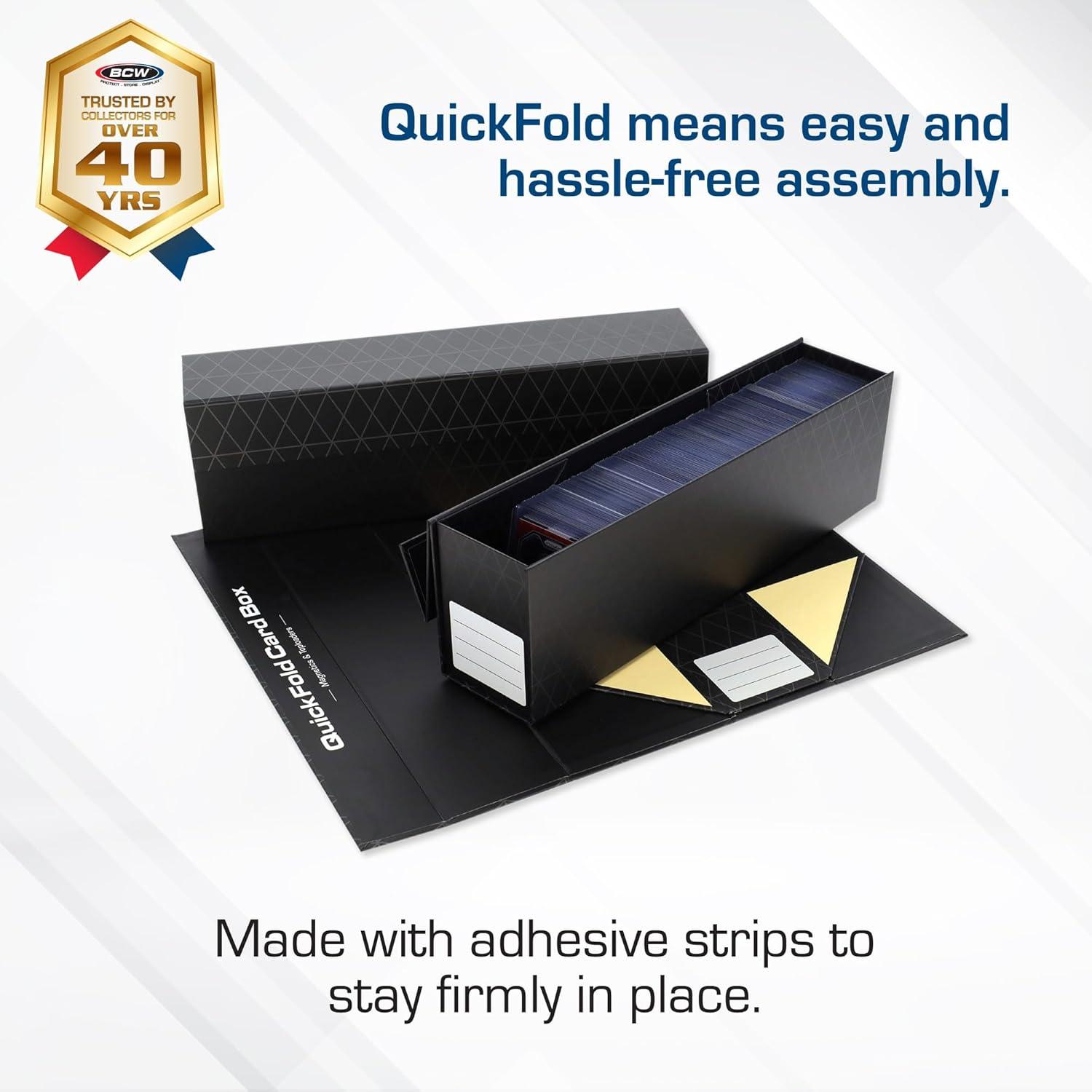 image:imageBCW QuickFold Card Storage Boxes for Magnetics amp Toploaders 3 Pack Trading Card Holder Box with Magnetic Closure Easy Fold Assembly for Sports and TCG Cards6 Pack