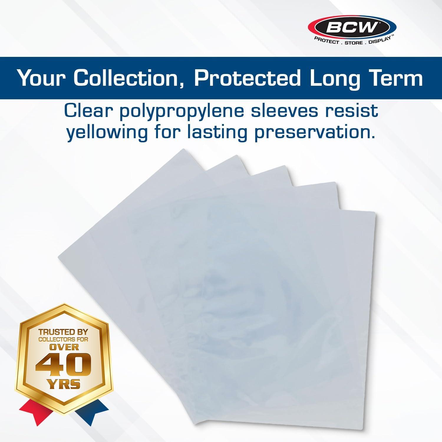 image:imageBCW Sheet Music Sleeves Archival Quality 100 Pack 9 38x12 14 in