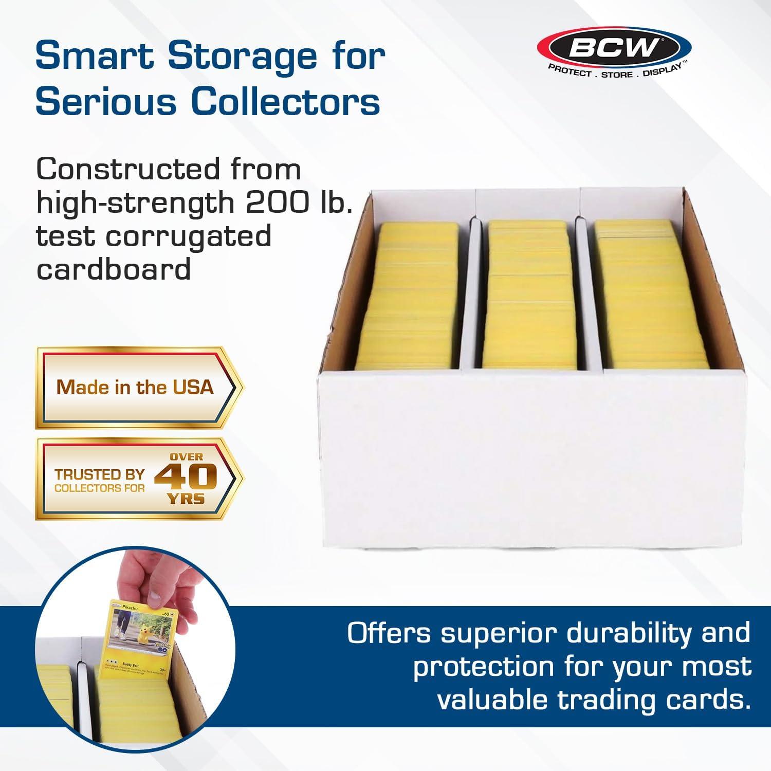 image:imageBCW Super Shoe Storage Box 3 Pack Cardboard Organizer for Trading Gaming amp Collectible Use Holds 3000 Standard or 600 3x4 Toploaders Assembly Required5 Pack