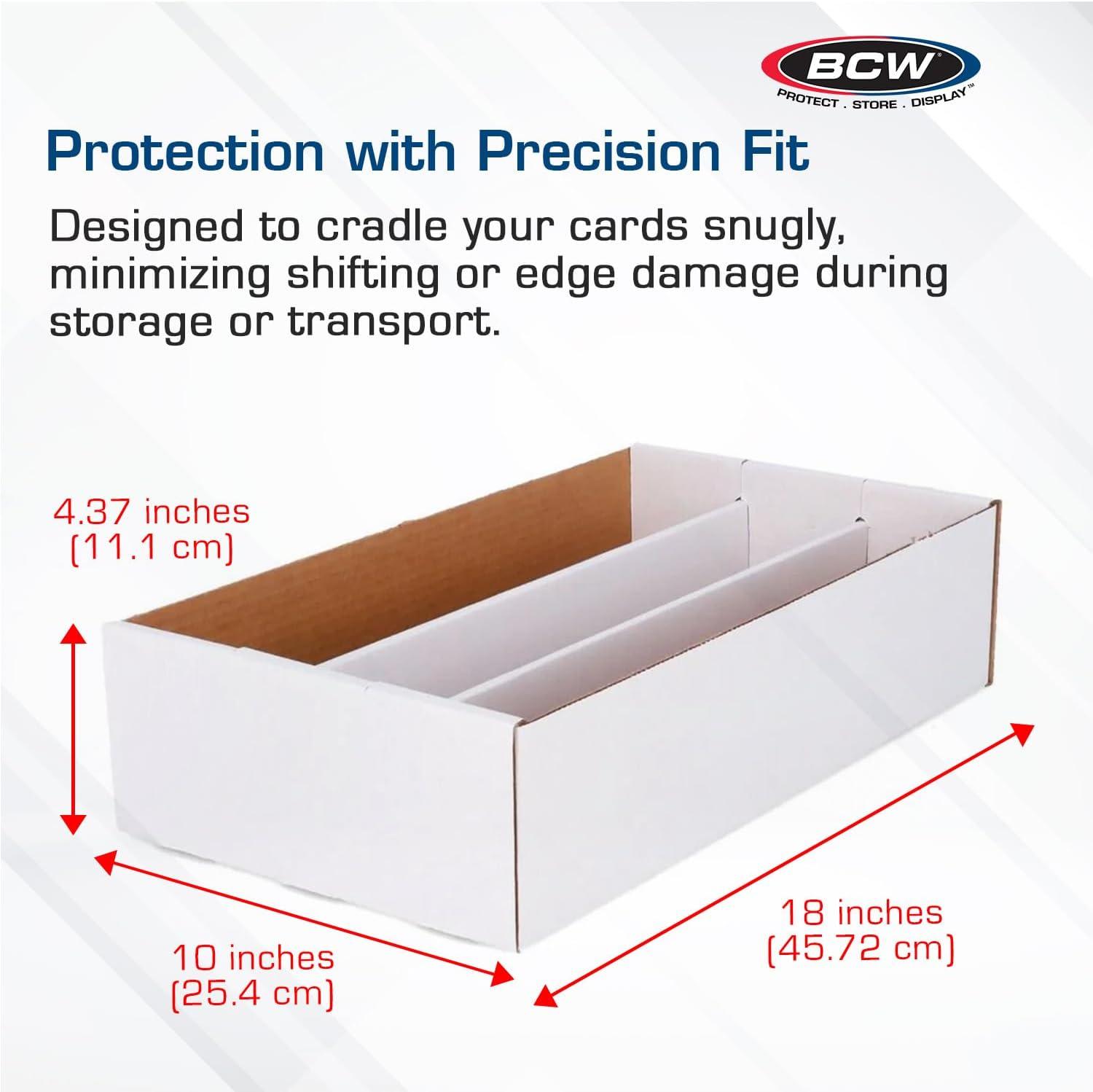 image:imageBCW Super Shoe Storage Box 3 Pack Cardboard Organizer for Trading Gaming amp Collectible Use Holds 3000 Standard or 600 3x4 Toploaders Assembly Required3 Pack