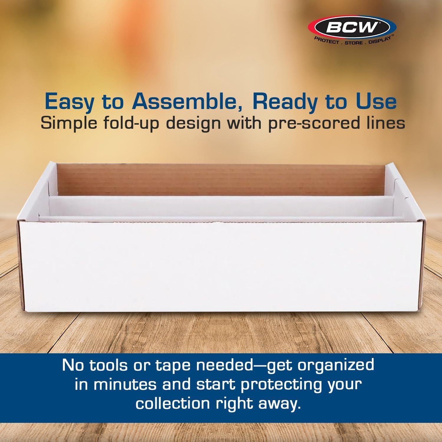 image:imageBCW Super Shoe Storage Box 3 Pack Cardboard Organizer for Trading Gaming amp Collectible Use Holds 3000 Standard or 600 3x4 Toploaders Assembly RequiredSingle
